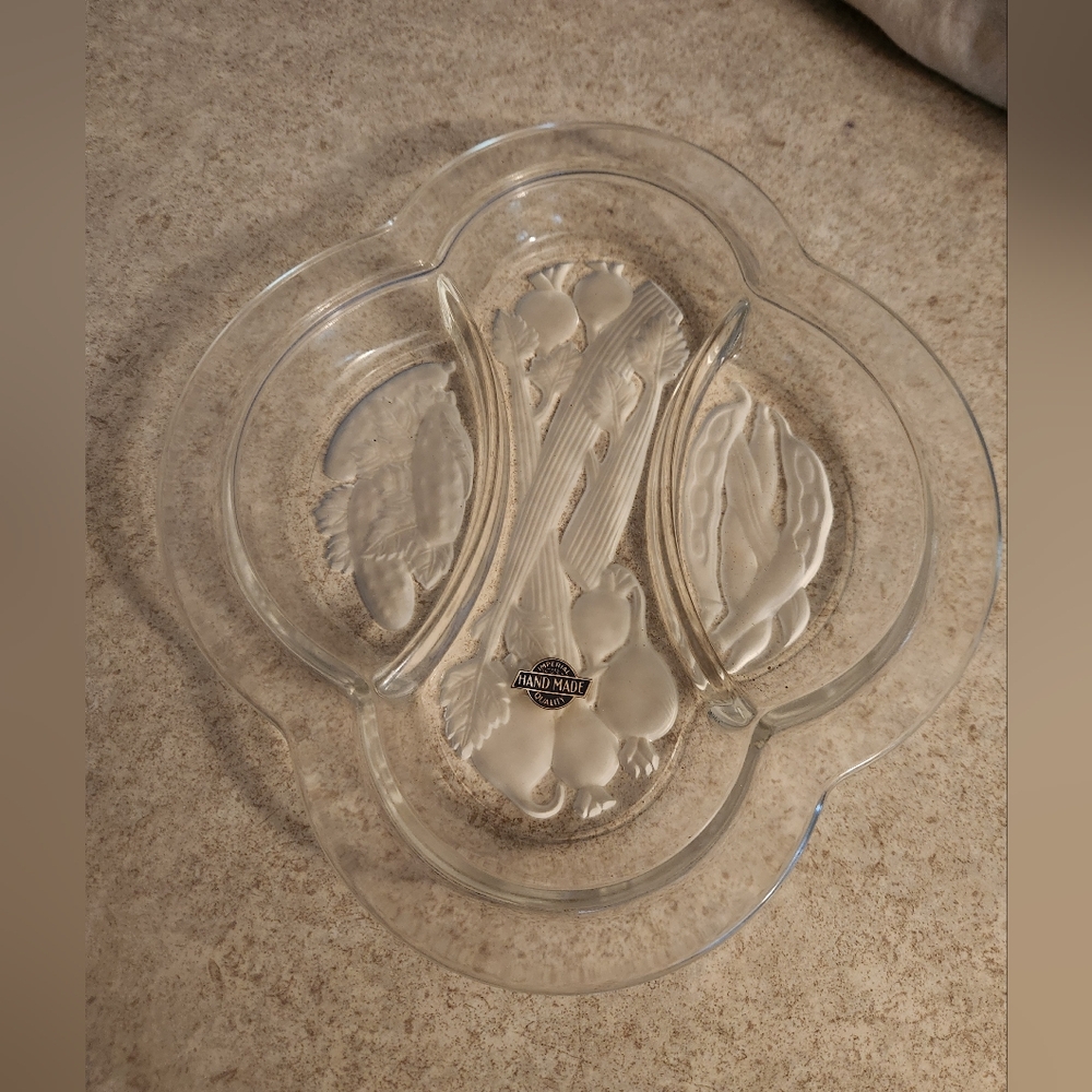 Nachtmann Clear Glass Divided Serving Dish